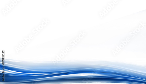 Modern simple design with a light blue wave shape at the bottom on a white background. Futuristic technology concept.