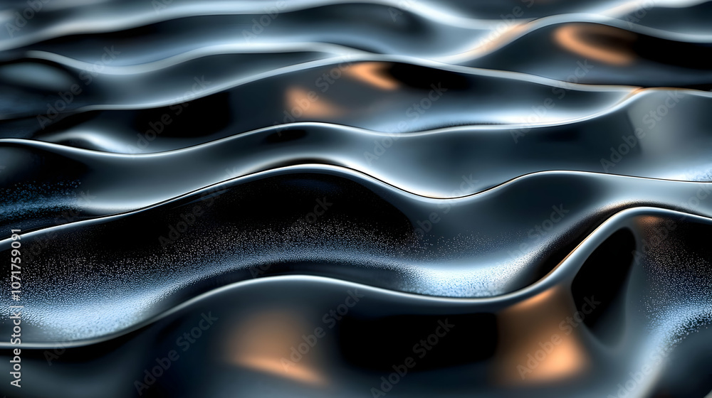 Abstract 3D Wavy Black and Silver Background Abstract 3D Wavy Black and Silver Background