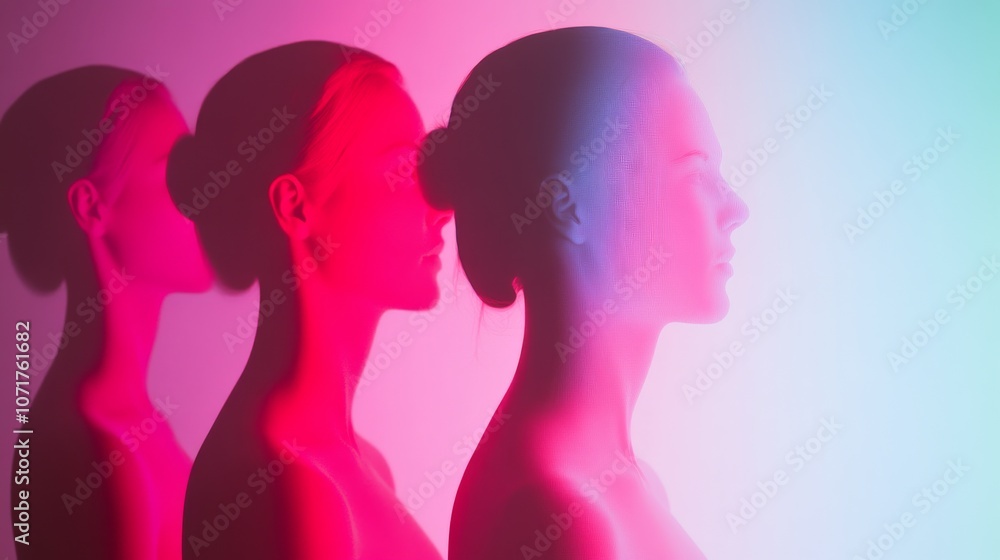 3D silhouette of a team and leader. 3D silhouette of a team and leader.