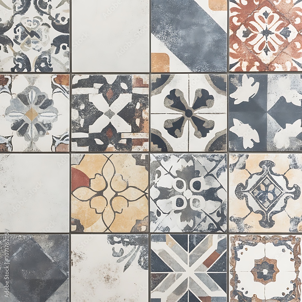 Fototapeta premium Explore unique tile patterns for modern interiors