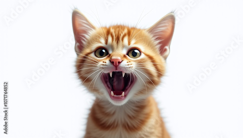 angry surprised cat isolated transparent png background funny excited