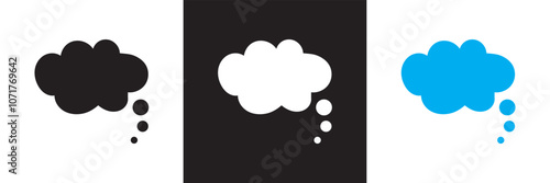 Think bubble isolated. Trendy think bubble in flat style. Modern template for social network and label. Creative thought balloon. Cloud line art, Dream cloud vector. Vector illustration. EPS 10