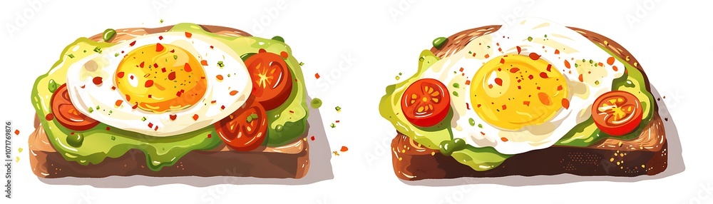 Avocado Toast with Fried Egg and Tomato Avocado Toast with Fried Egg and Tomato