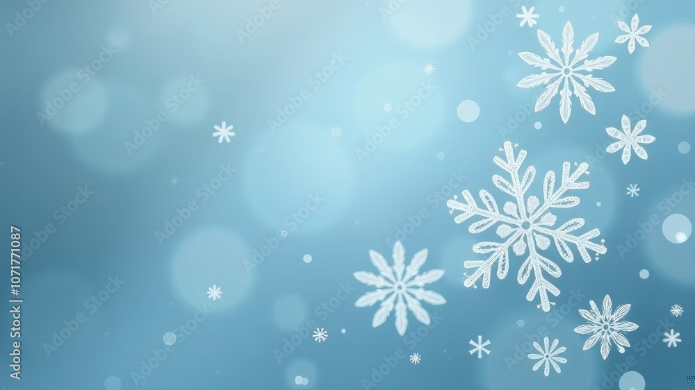Snowflake background, blurred background, blue New Year background. Snowflake background, blurred background, blue New Year background.