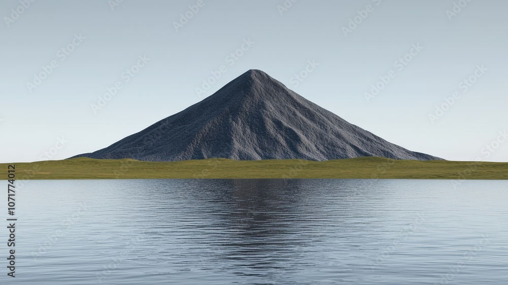 Majestic Mountain Peak Reflecting in Calm Lake Water Majestic Mountain Peak Reflecting in Calm Lake Water