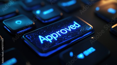 "Approved" Key with Keyboard Highlighted in Focused View, Keyboard button 