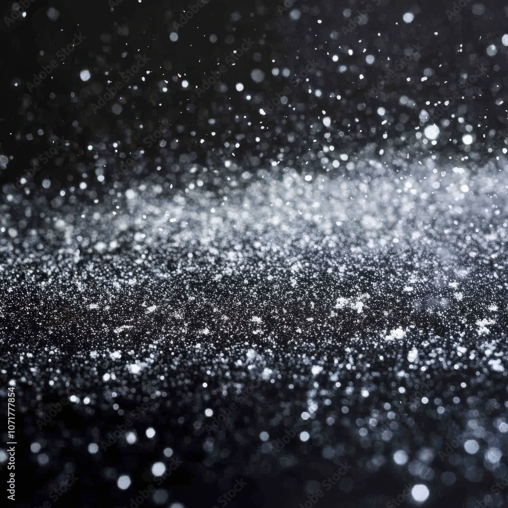 Obraz premium Sparkling Snowfall on Black Background