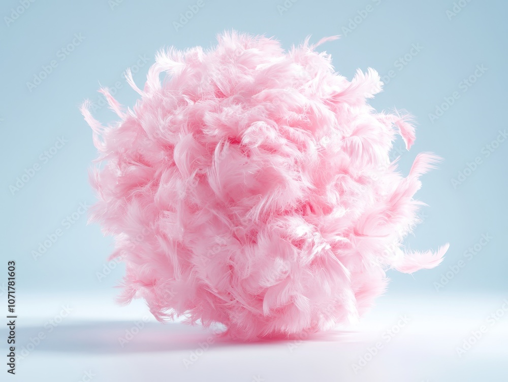 Fototapeta premium High-Resolution Pink Fluffy Ball Image for Creative Projects and Designs
