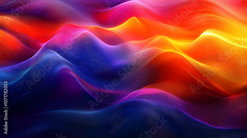 Abstract Background with Wavy Lines in Vibrant Colors