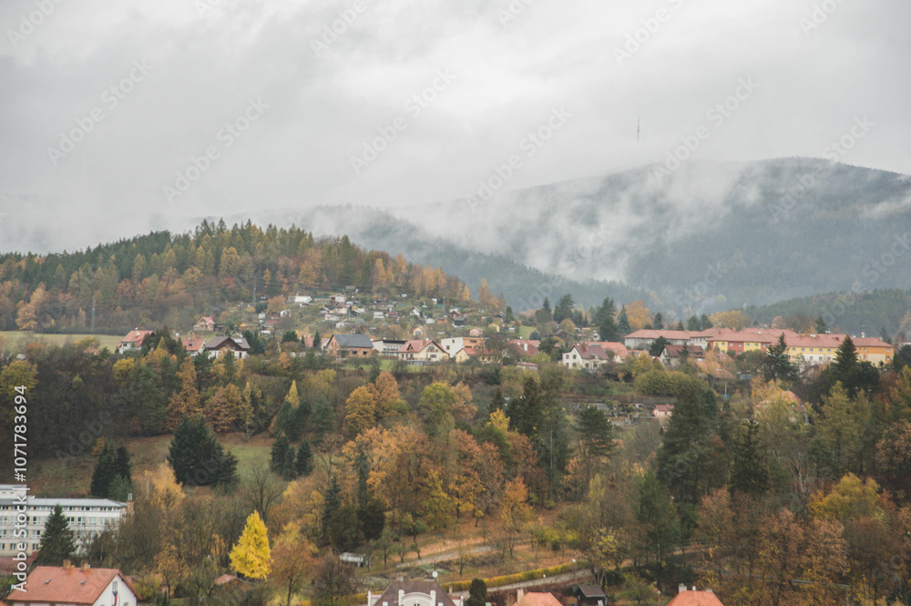 Fototapeta premium view of the city of the mountains