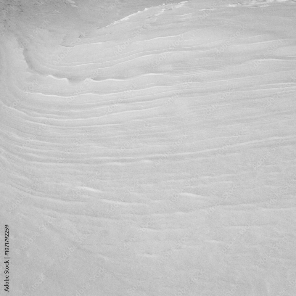 Obraz premium White snowy winter monochrome background with snow, snowflakes, landscape, nature, sky, horizon view.