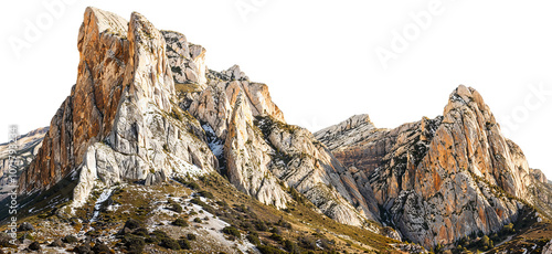 isolated mountain peaks on transparent background for creative photomontage and graphic design projects photo