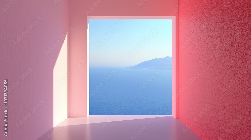 Minimalist Modern Architecture Interior with Ocean View Minimalist Modern Architecture Interior with Ocean View