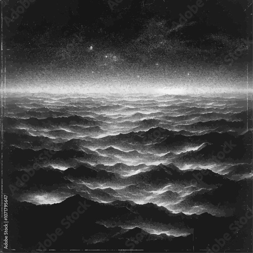 The Moonlit Sea of Mountains.A Celestial Landscape: Where Mountains Meet the Sky. The Enigmatic Depths of a Lunar World.
