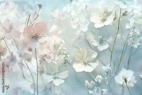 Soft floral pattern, light pastel colors