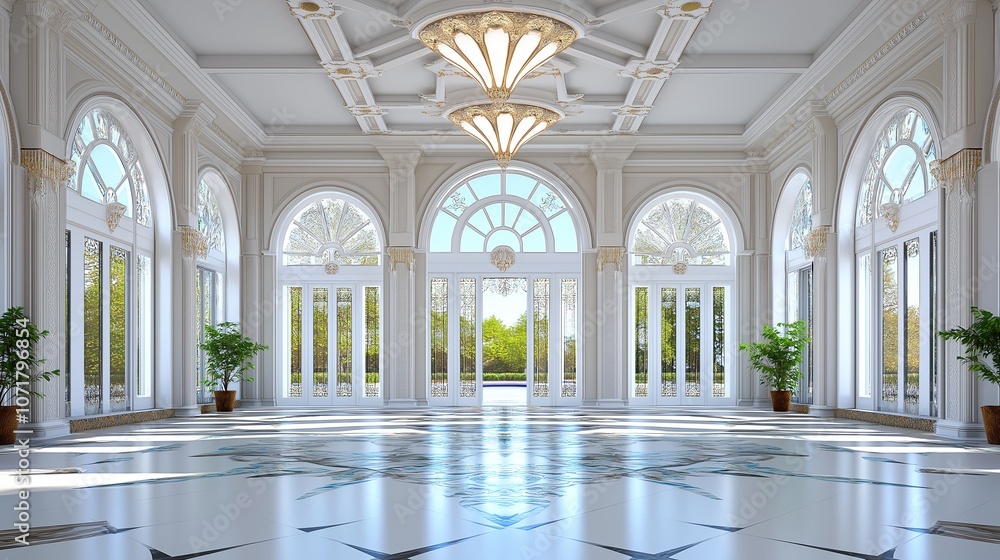 Fototapeta premium Fan-Shaped Archways with Symmetrical Patterns
