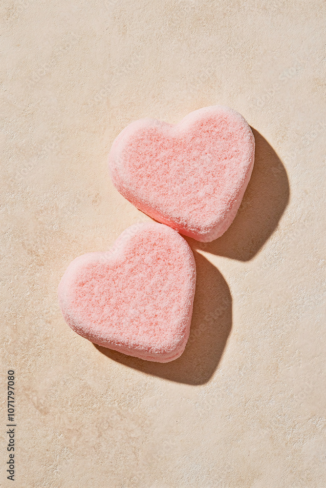 Obraz premium Heart Shaped Bath Bombs: Relaxation & Self-Care