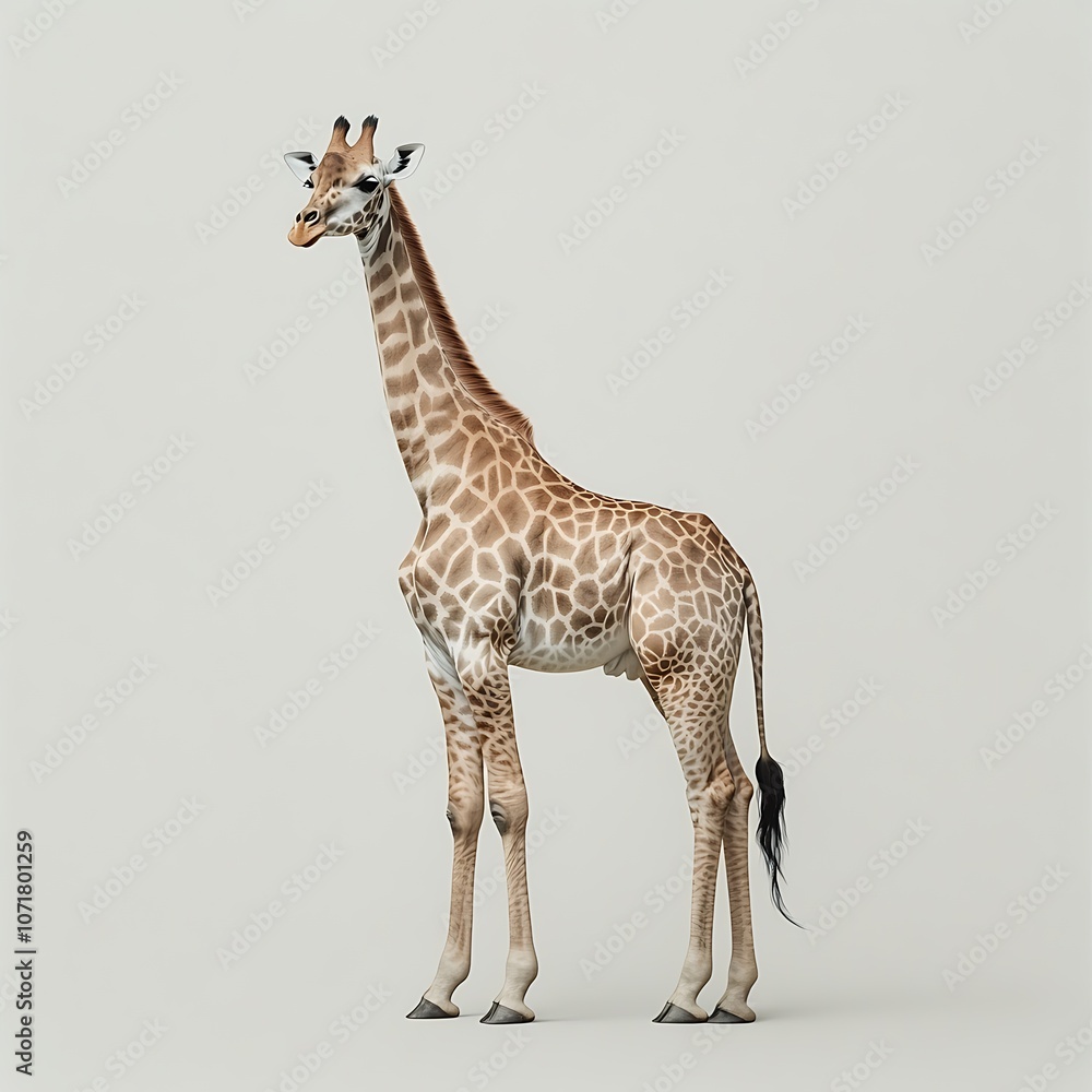 Obraz premium Tall Realistic Giraffe Standing Gracefully