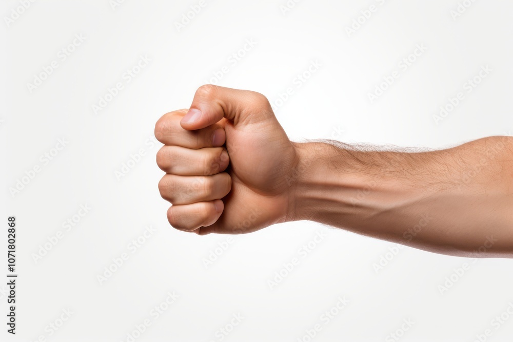 Closed Fist Gesture Against a White Background Closed Fist Gesture Against a White Background