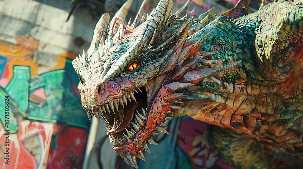 Obraz premium A close-up shot of the dragon's head