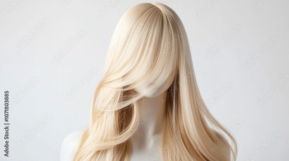 Naklejka premium A blonde wig with a blonde head