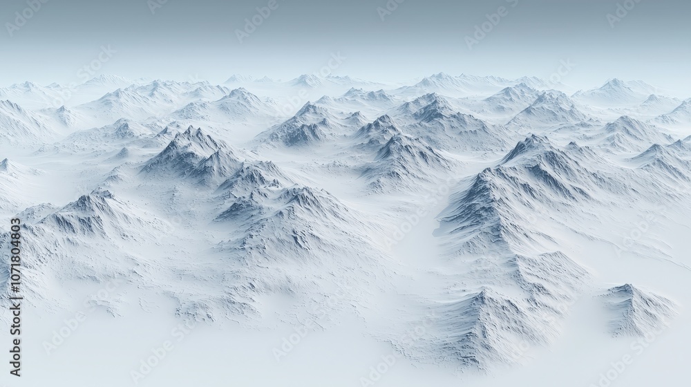 Fototapeta premium Snowy Mountain Range Landscape Winter Wonderland Background