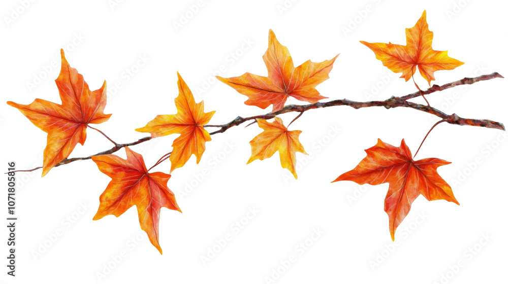 Maple leaves branch