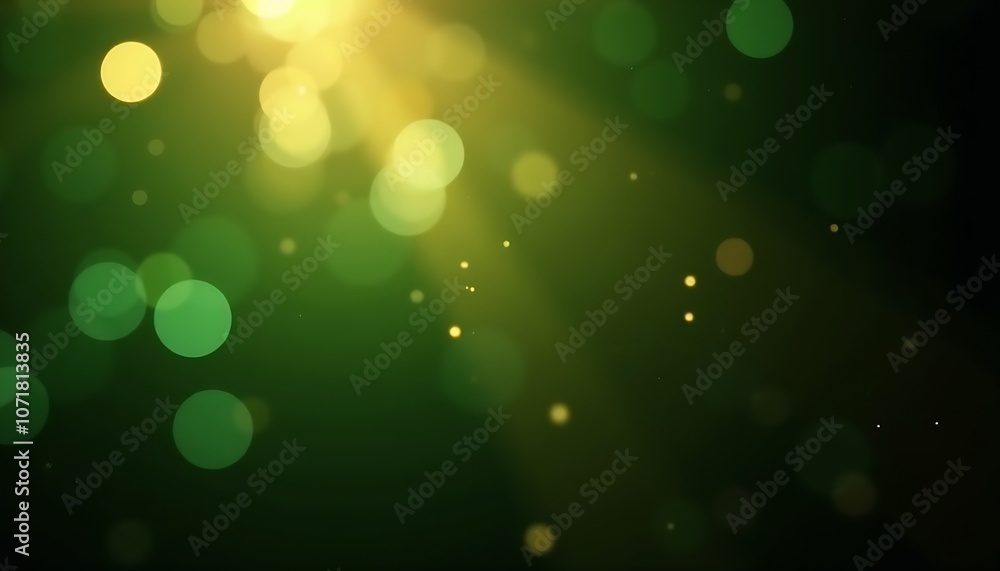 Obraz premium abstract Christmas green light bokeh background and wallpaper, Christmas Day concept