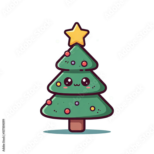 Wallpaper Mural Variety of Adorable Little Christmas Tree Cartoon Characters on Transparent Background Torontodigital.ca