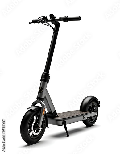 Modern electric scooter isolated on white background, transport concept