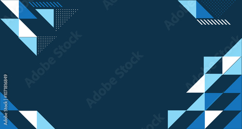 Abstract background with blue themed color for corporate company banner and presentation. modern wave element geometry shapes  photo