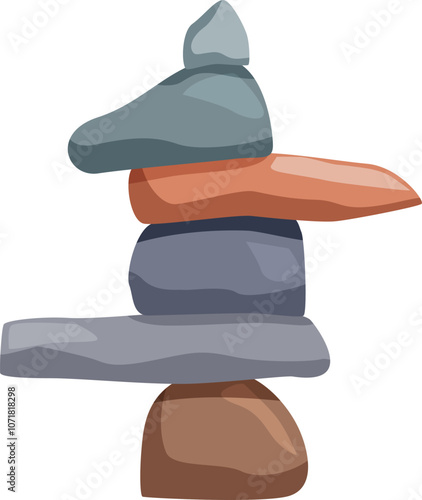 Cairn, a stack of balancing stones, symbolizing peace, mindfulness, and stability