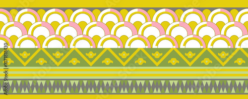 Obraz na płótnie seamless beautiful wallpaper cards border design floral leaf vintage ornament Victorian geometric ethnic print paisley w salonie
