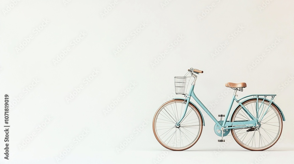 Fototapeta premium Classic Isolated Bicycle Against a White Background, Featuring a Vintage Design, Ideal for Promotional Material, Advertisements, and Lifestyle Blogs