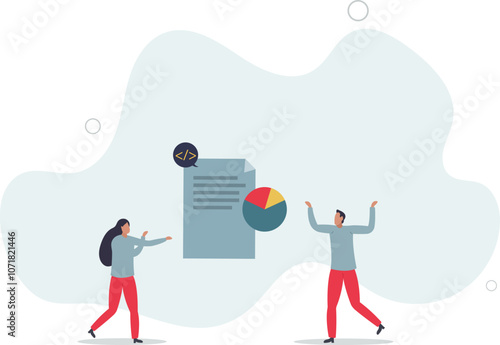 Content marketing and code writing for brand awareness .flat characters.