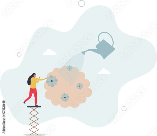Psychotherapy and psychological support for patient care.flat characters.