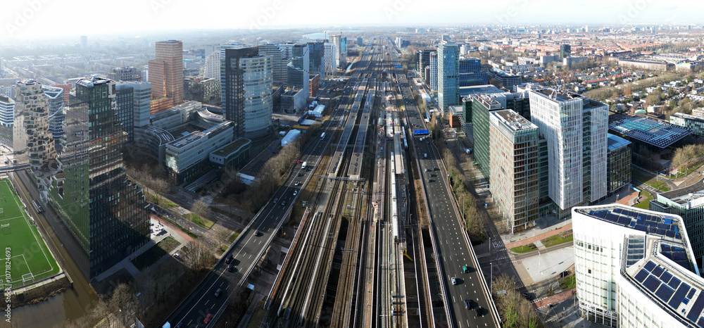 Fototapeta premium Financial center in the south of Amsterdam, The Netherlands
