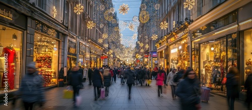 Christmas Shopping Street in London