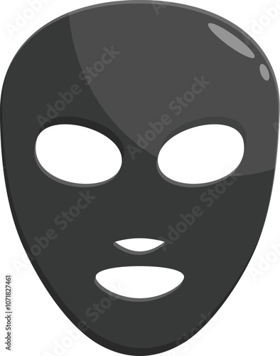 Black cosmetic face mask isolated on white background, offering deep cleansing and hydration for healthy skin