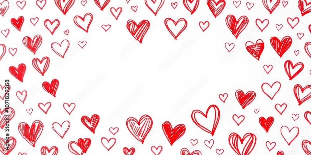 Collection of hand-drawn red ink doodle sketch hearts, perfect for enhancing educational and creative projects, hearts, pattern Collection of hand-drawn red ink doodle sketch hearts, perfect for enhancing educational and creative projects, hearts, pattern