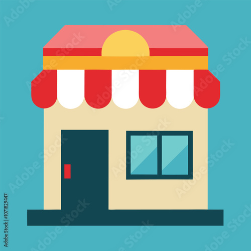 shop building vector illustration. store building