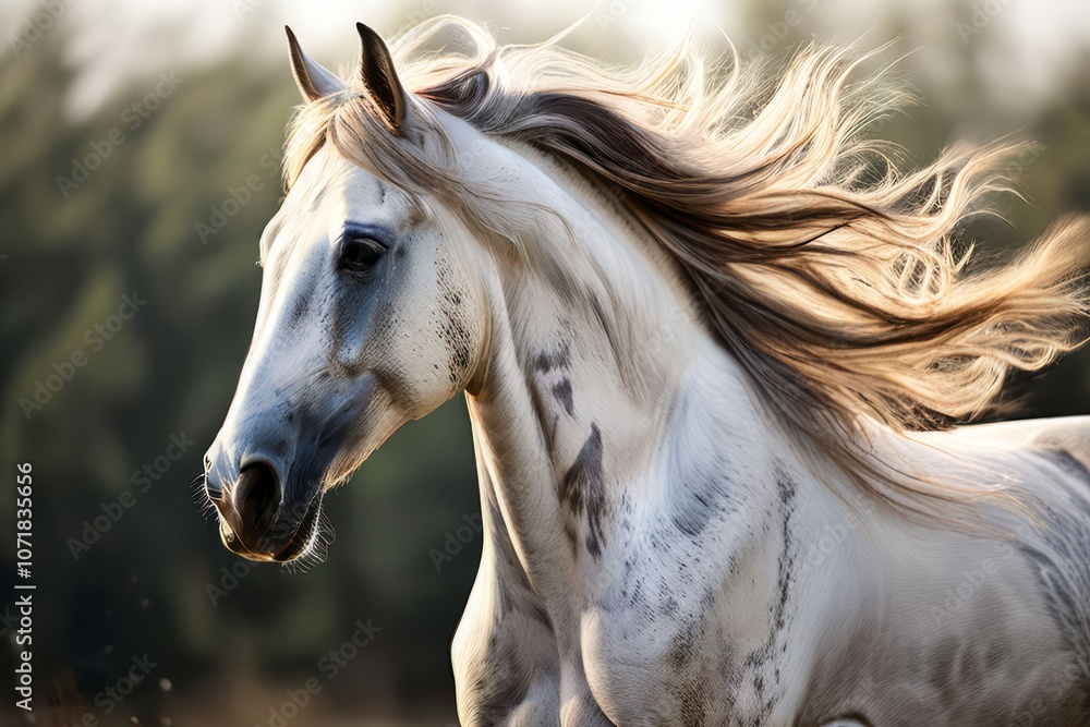 prancing horse with flowing mane a horse galloping freely its ma prancing horse with flowing mane a horse galloping freely its ma
