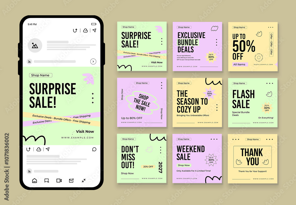 Social Media Post Design Template Layout Stock Template | Adobe Stock