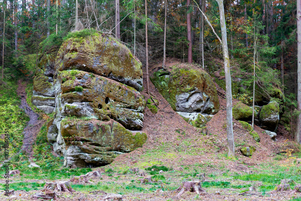 Colorful autumn Landscape in Bohemian Paradise, Czech Republic