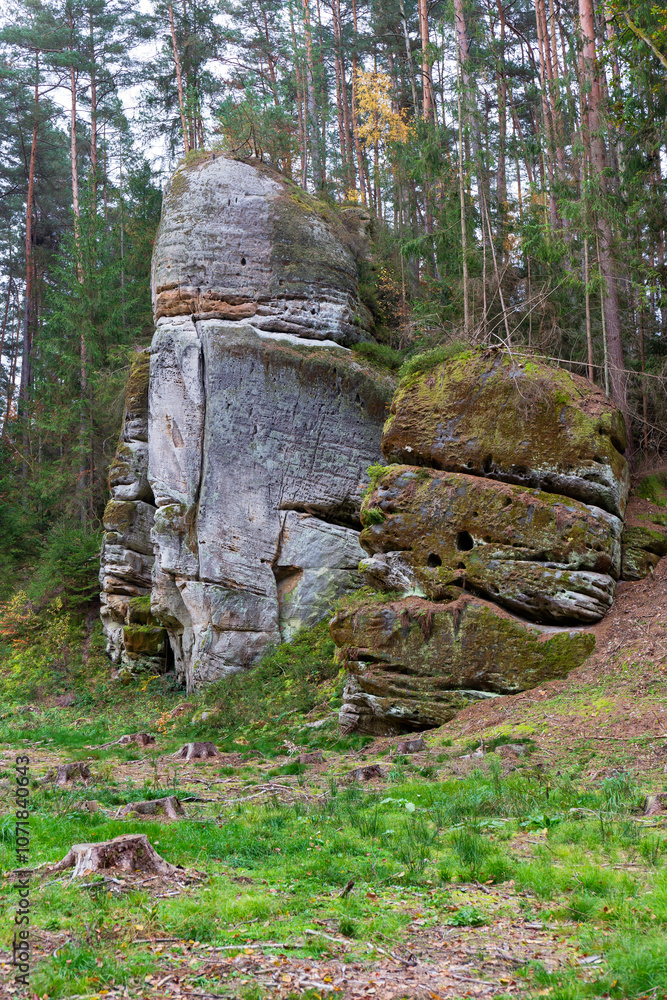 Colorful autumn Landscape in Bohemian Paradise, Czech Republic