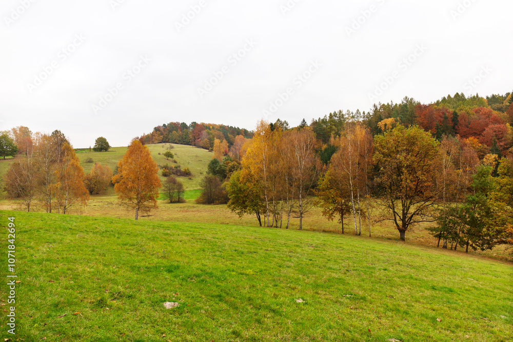 Colorful autumn Landscape in Bohemian Paradise, Czech Republic