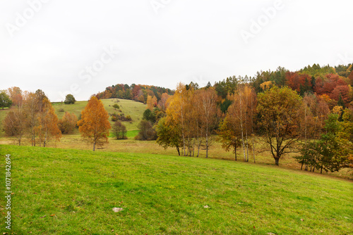 Obraz na płótnie Colorful autumn Landscape in Bohemian Paradise, Czech Republic w salonie