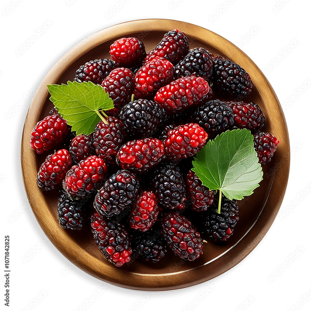 Mulberries on isolated white background Mulberries on isolated white background