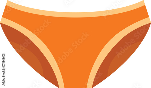 Orange women's panties isolated on white background, perfect for projects related to fashion, underwear, clothing, and personal hygiene