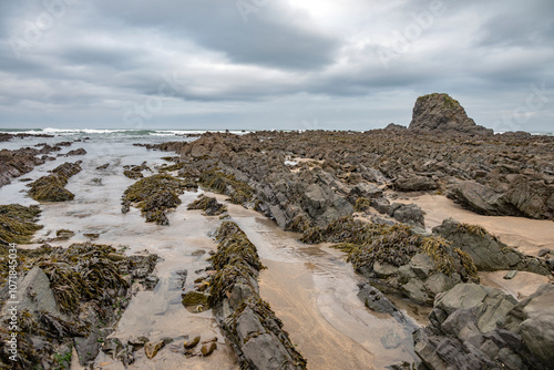 Widemouth bay Cornwall on a November dawn photo